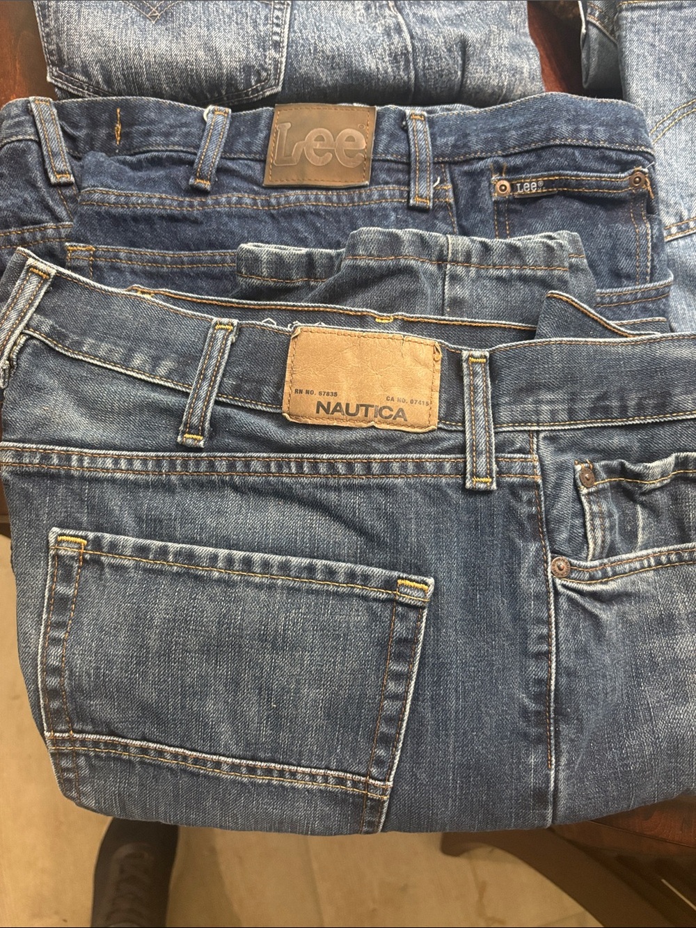 Nautica Men's Blue Denim Relaxed Jeans